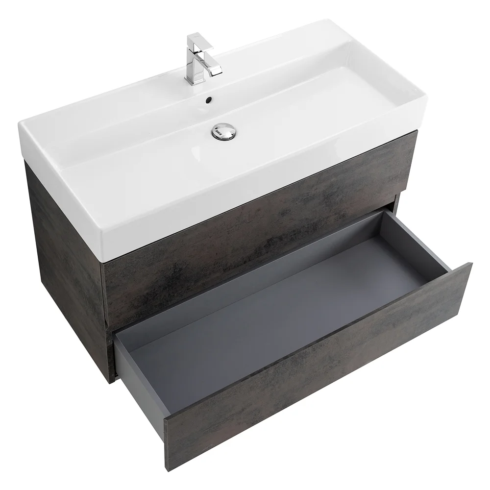 Приобрести cezares тумба подвесная с раковиной molveno 46 100 см ossido, темно коричневая molveno 46-100-2c-so-ossmolveno 46-100-2c-so-oss