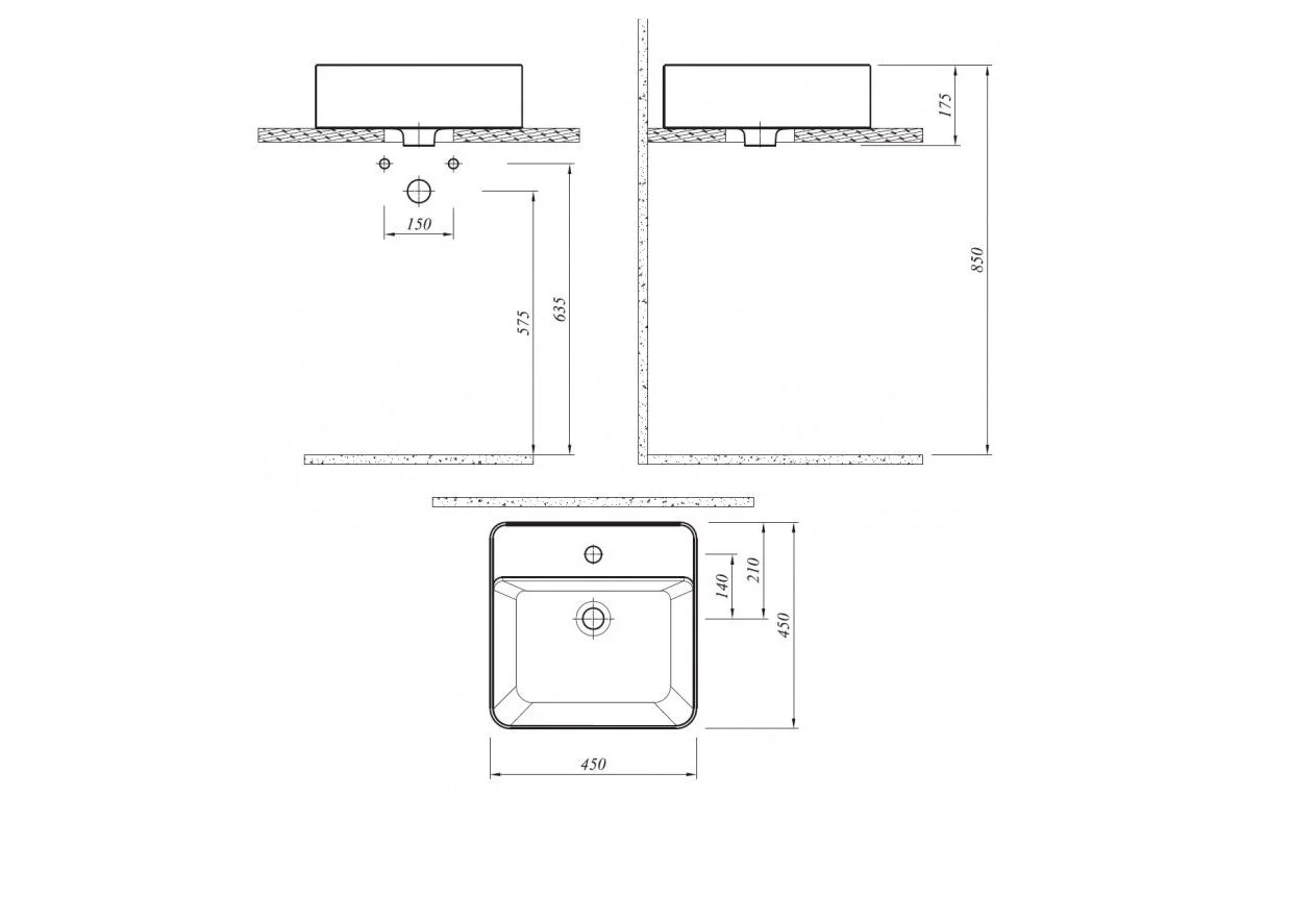 Приобрести раковина врезная на столешницу kale smartedge 45 см