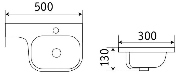Приобрести раковина подвесная ceramalux 500 см 78365