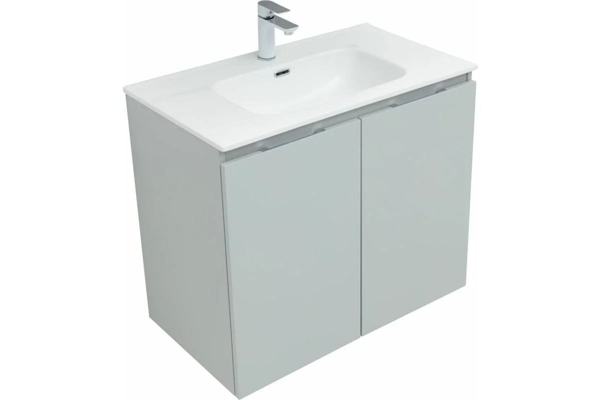 Приобрести aquanet тумба с раковиной алвита new 80 см, 2 дверцы, серый