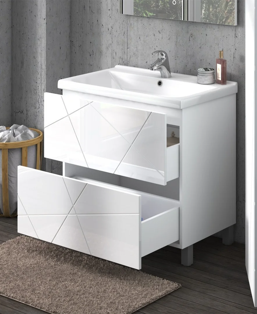 Приобрести vigo тумба с раковиной geometry 50см, 2 ящика, напольная, белая tn.geo.fos.50.2y
