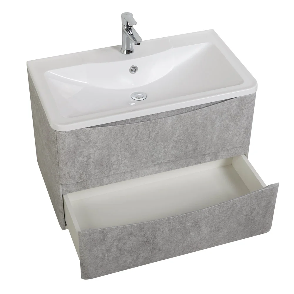 Приобрести belbagno тумба с раковиной acqua 90 см, подвесная cemento verona grigio, белая раковина