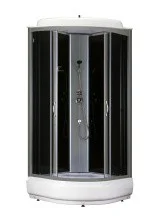 Loranto Душевая кабина CS-6610-25 G 100х100х215 прозрачное стекло 4мм, поддон 25 см, черная