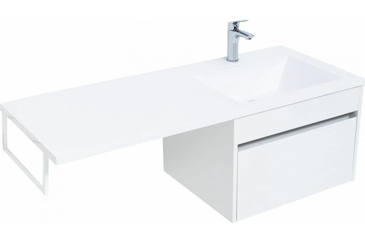 Приобрести aquanet тумба с раковиной токио 58 см, белая (подвесная, 1 ящик)