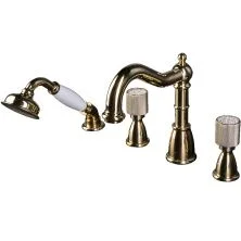 Boheme Смеситель для ванны Royal Cristal, врезной, золото\кристаллы 395-CRST