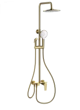Душевая система с техническим душем WONZON & WOGHAND, Брашированное золото (WW-A30874-BG)