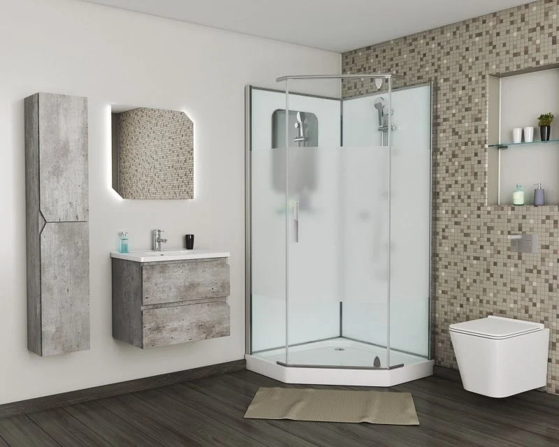 Приобрести grossman душевая кабина classic 100х100 см, пентагональная, хром\ матовое gr171d