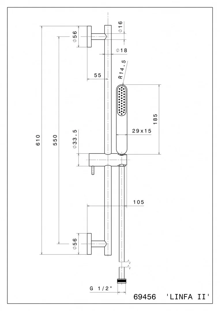 Приобрести kerama marazzi душевой гарнитур ole 610мм, атласный титан 69456km.m0.070