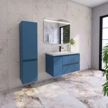 Caprigo Тумба с раковиной FORTE-Smalty 100 см, левая, синяя, эмаль