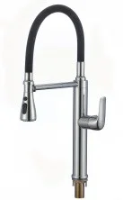 Savol Смеситель для кухни 530мм, гибкий излив, черный\хром S-002803