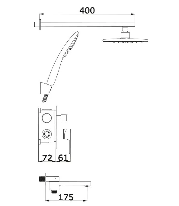 Приобрести душевая система для душа vieir, cielo, черный v393563c