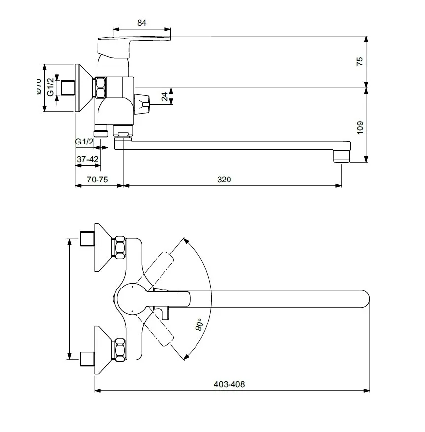 Приобрести смеситель для ванны/душа vidima uno ba320aa