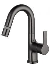 Смеситель для раковины с выдвижным изливом WONZON & WOGHAND, Темный графит (WW-FE01L212-BGG)