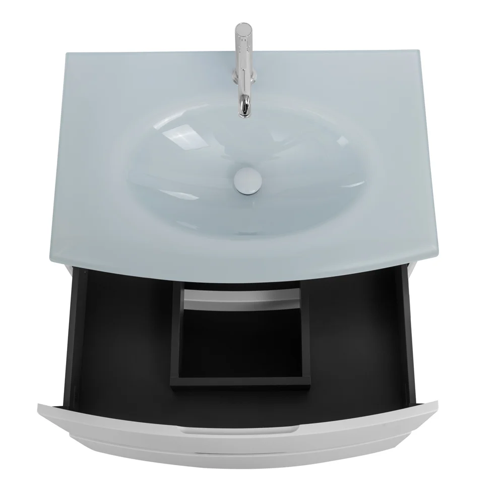 Приобрести cezares тумба подвесная с раковиной elettra 75 см bianco opaco, стекло, белая 55521