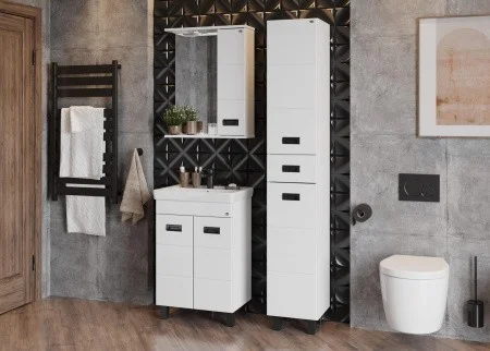 Приобрести onika тумба напольная с раковиной балтика-квадро black 60х85см, белая 106139