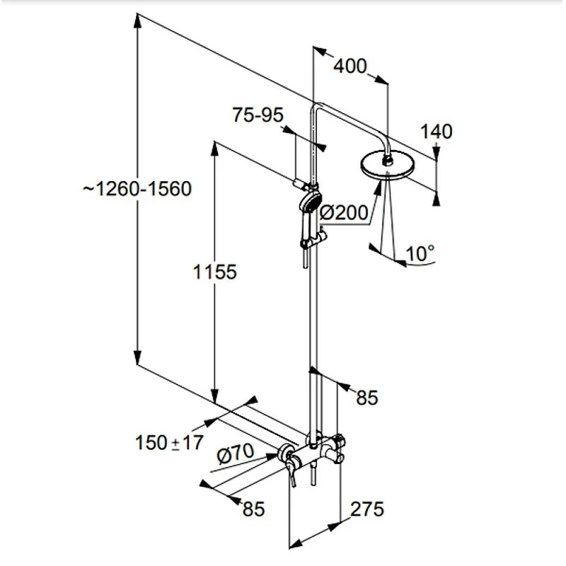 Приобрести kludi logo dual shower system душевая система со смесителем для ванны и душа, арт. 6808305-00