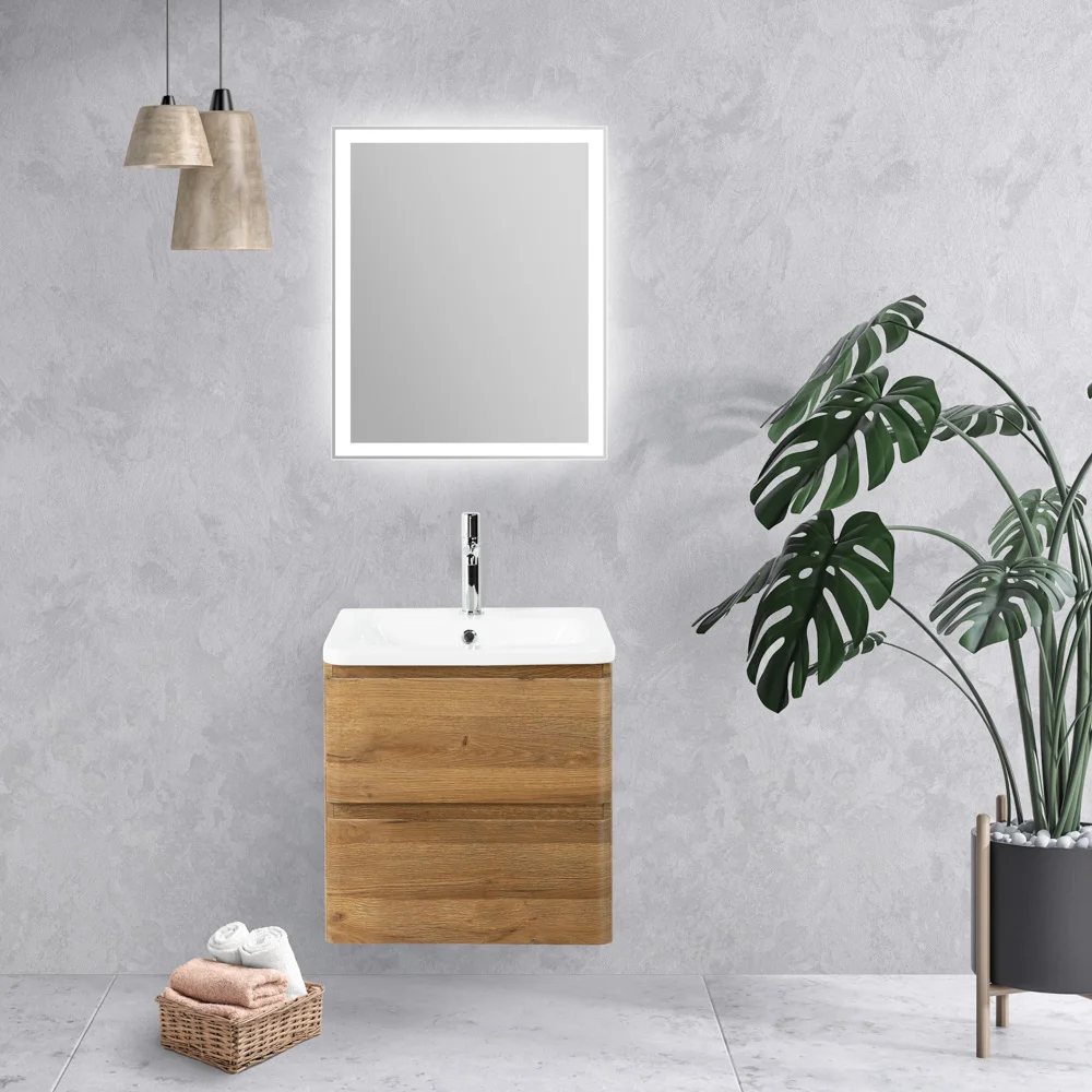 Приобрести belbagno тумба с раковиной albano-cer 50 см, подвесная rovere rustico, белая раковина