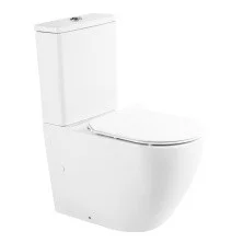 BelBagno Унитаз компакт безободковый SFERA-R с сиденьем дюропласт, микролифт, белый BB2141CPR/ BB2111SC