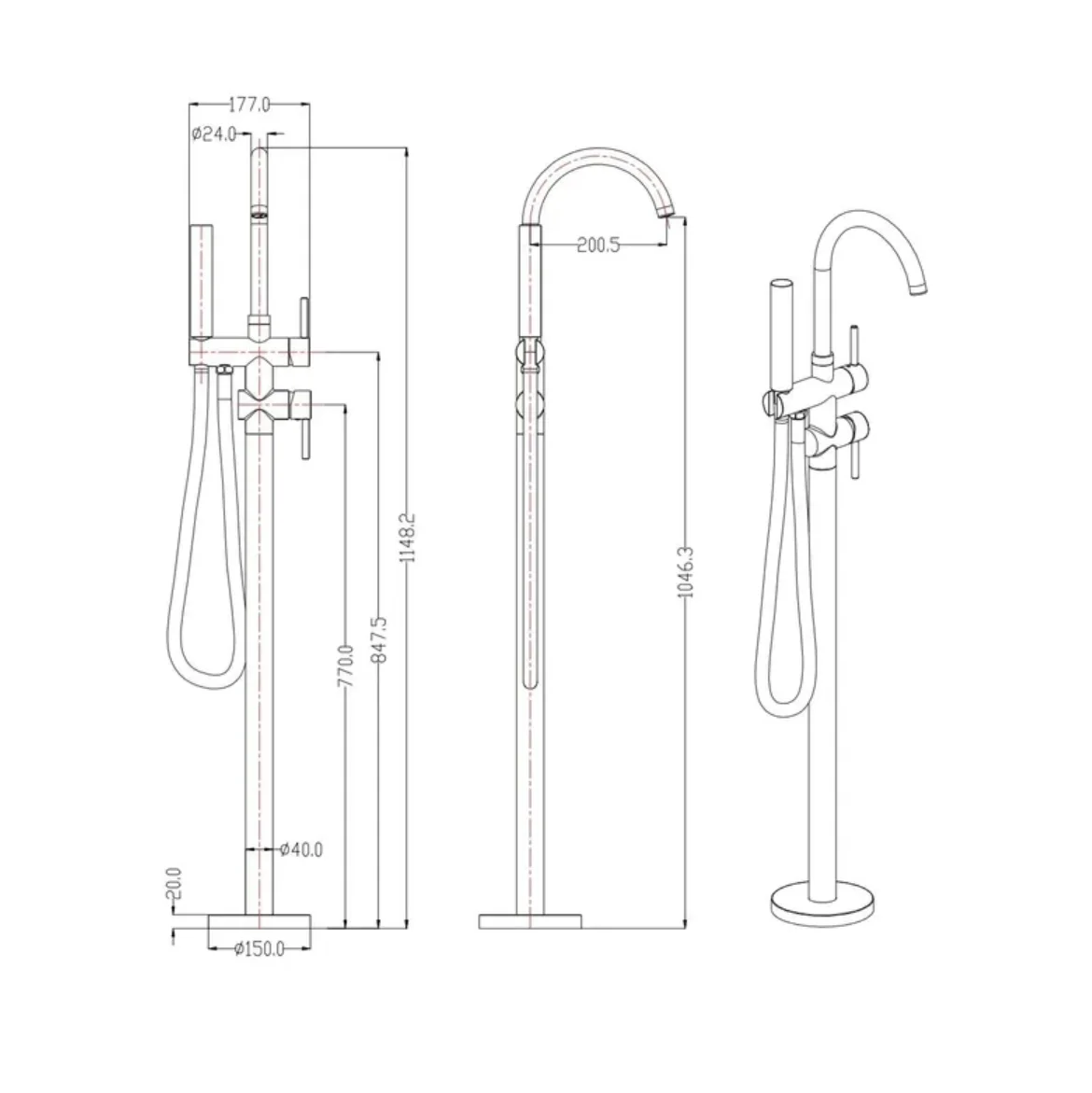 Приобрести grocenberg напольный смеситель для ванны, бронза gb900br