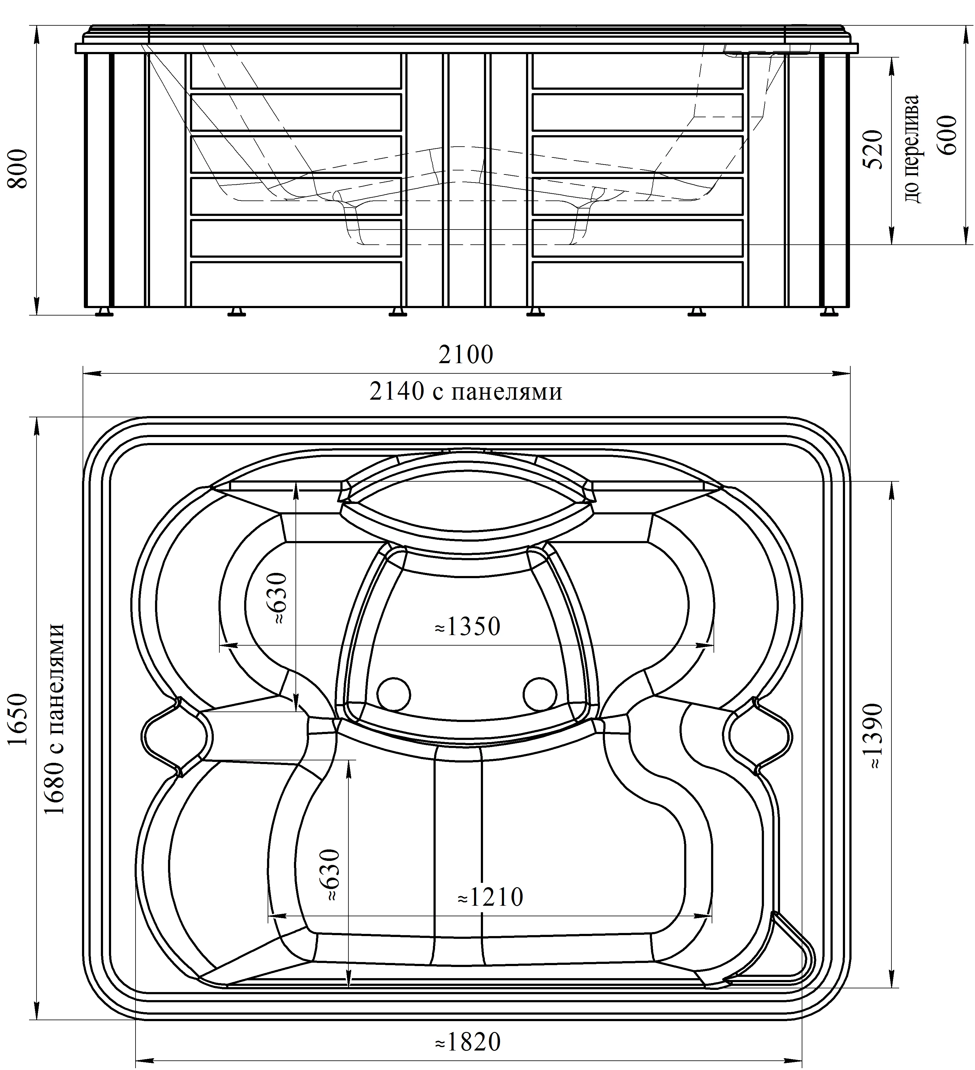 Приобрести бассейн radomir deluxe 214×168