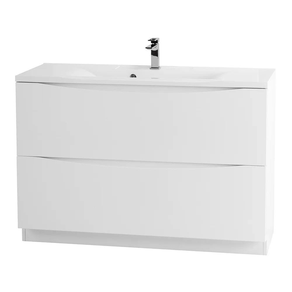 Приобрести belbagno тумба с раковиной marino 120 см, напольная bianco lucido, белая раковина