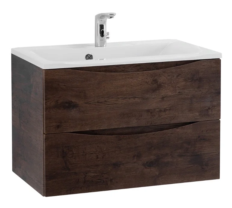 Приобрести тумба подвесная с раковиной belbagno marino-750-2c-so-rw-p 75 см, rovere moro