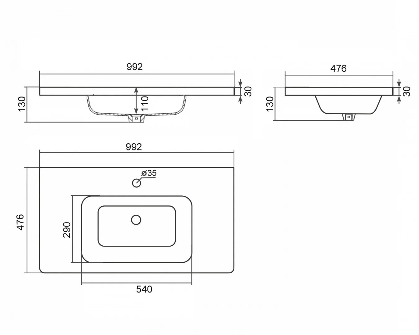 Приобрести aqua de marco раковина подвесная palermo 100см, 2100palermo