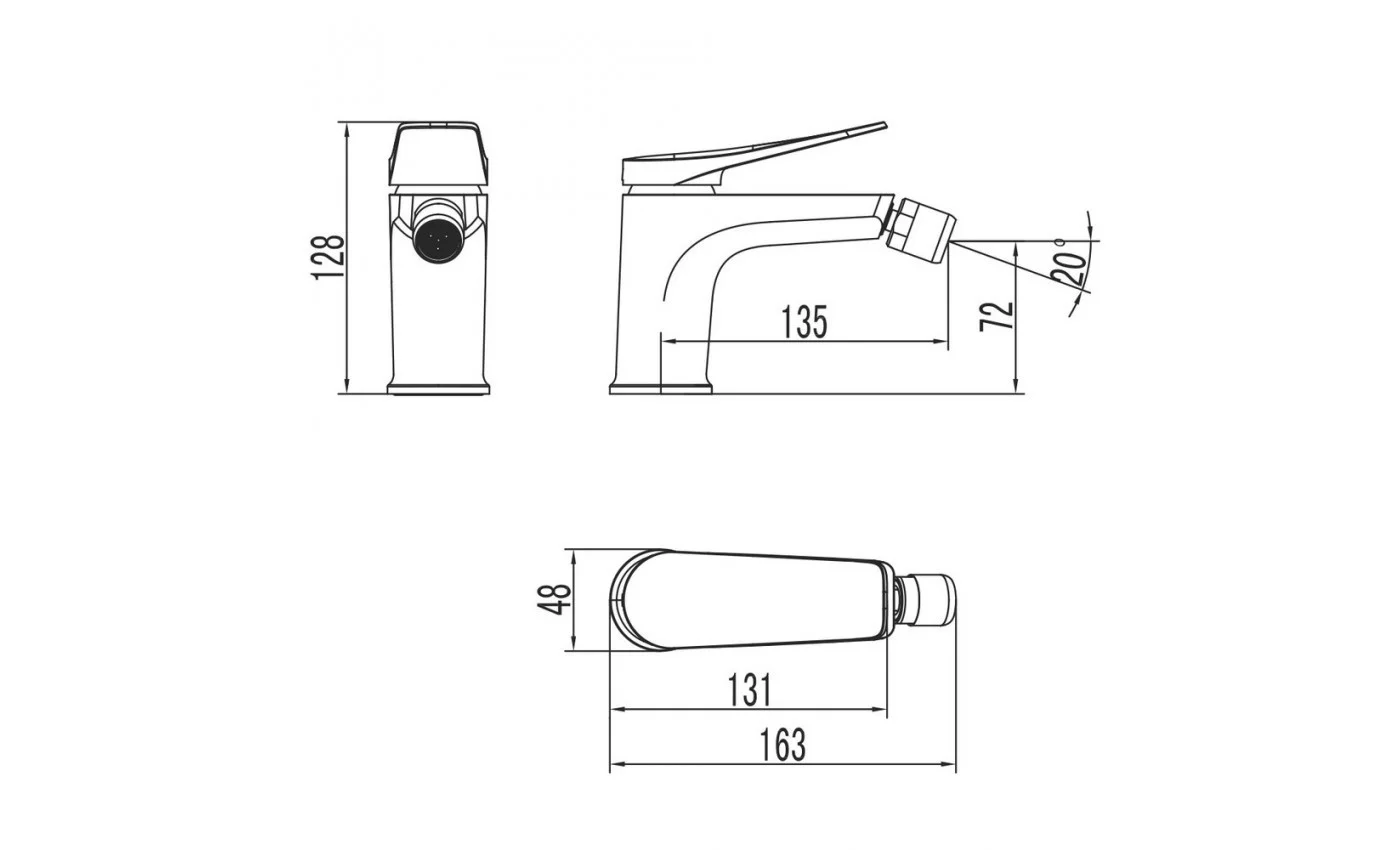 Приобрести lemark смеситель для биде bronx, графит lm3708gm