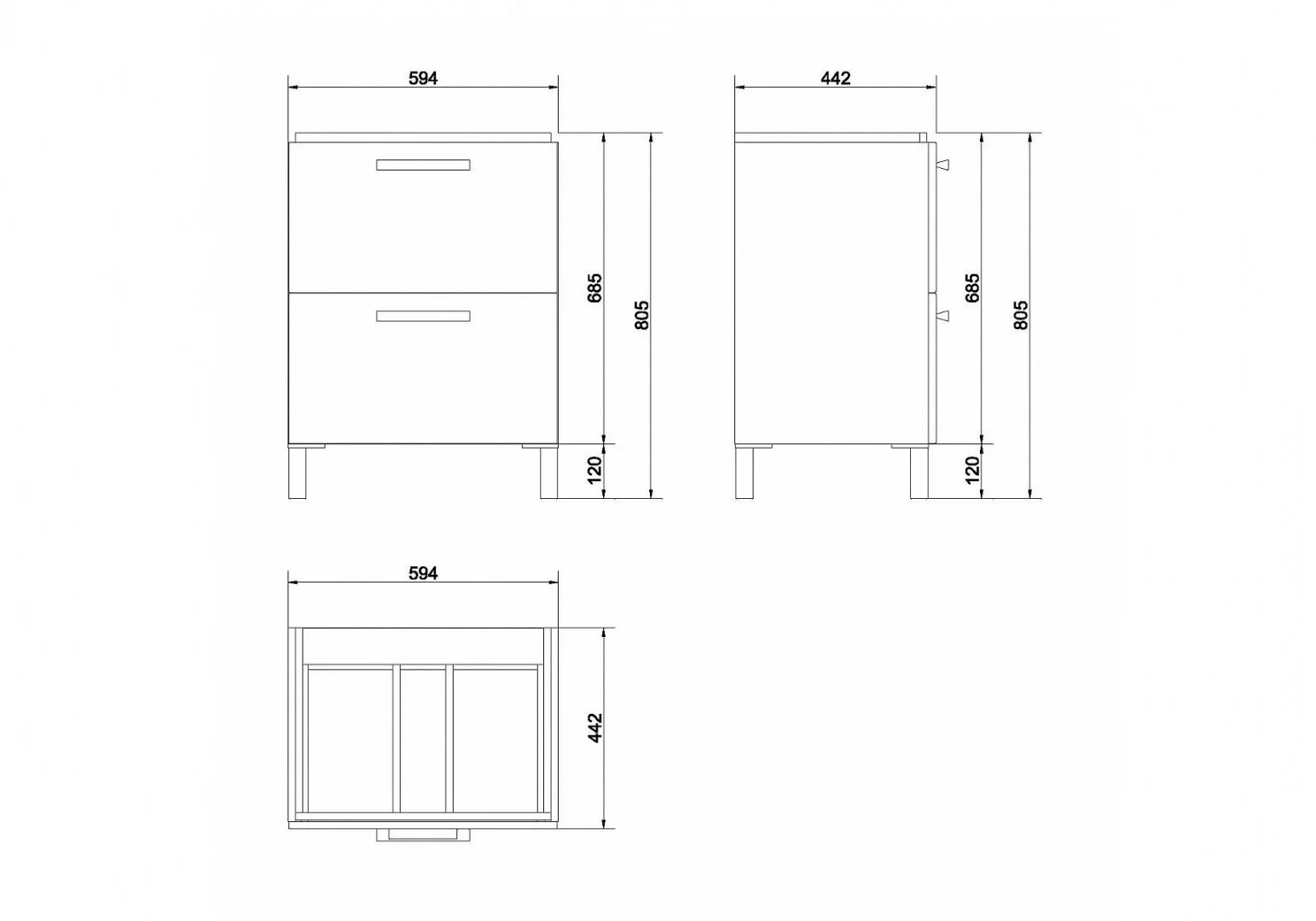 Приобрести тумба напольная с раковиной cersanit melar 60 см, белый
