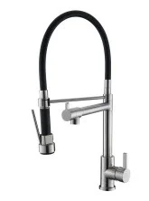 BelBagno Смеситель для кухни, гибкий излив, сатин\черный BB-LAM50-IN