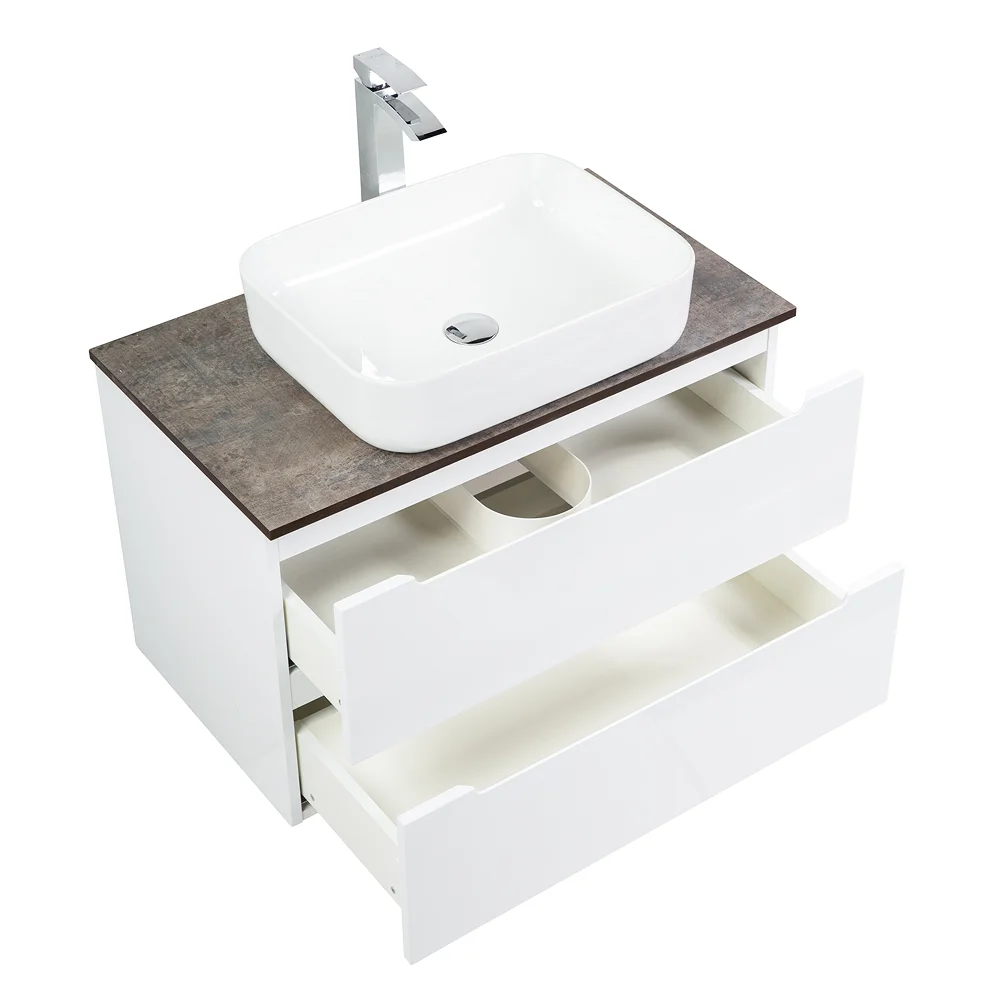 Приобрести belbagno тумба со столешницей etna 80 см, подвесная bianco lucido