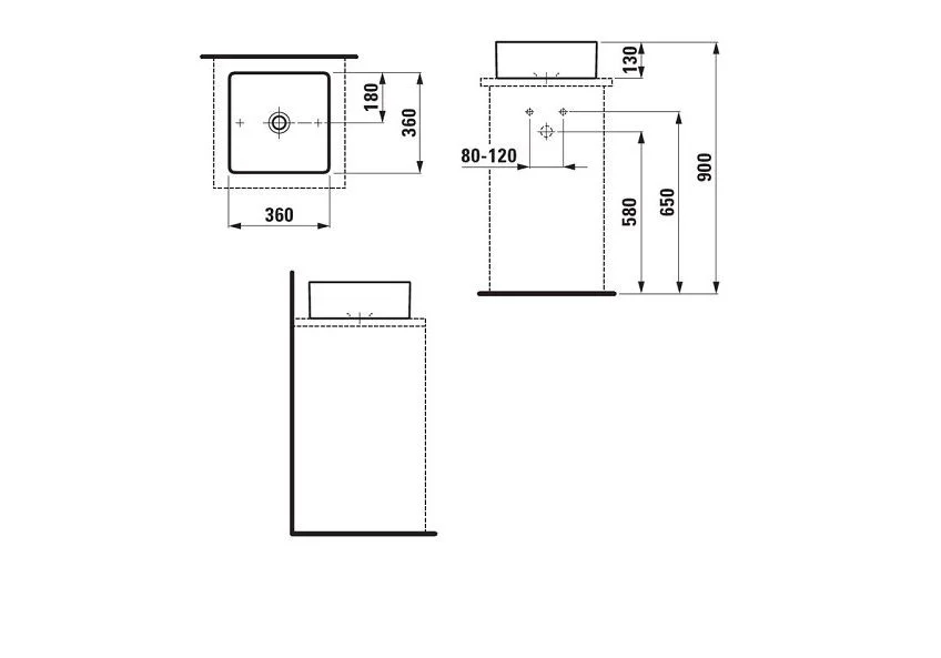 Приобрести раковина чаша laufen living square 36 см