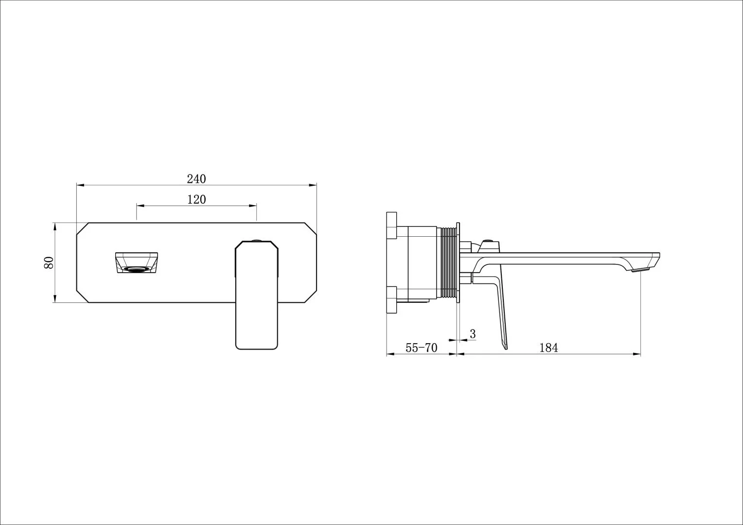 Приобрести смеситель для раковины встраиваемый wonzon & woghand diamond, черный матовый (ww-88869011-mb)