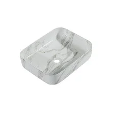 Mirsant Раковина чаша Shell-0619 Statuario 51х40 см, белая УТ000055811