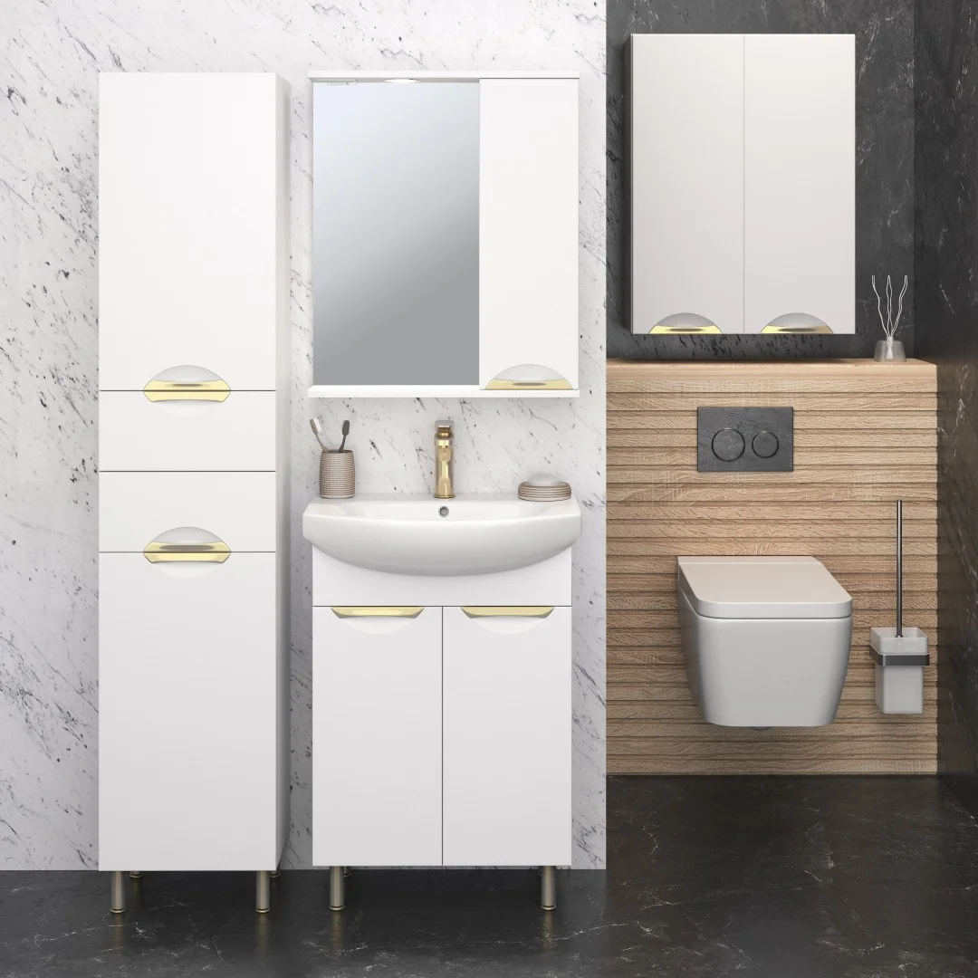 Приобрести aqua de marco пенал elegansa 190х40 см, белый\золото, левый 3040cgele/l