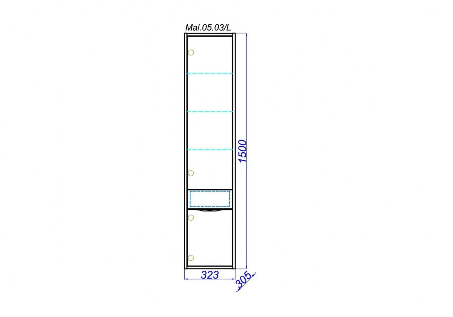 Приобрести пенал подвесной aqwella malaga 32 см mal.05.03/r
