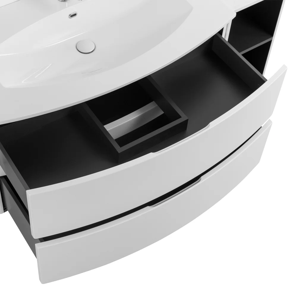 Приобрести cezares тумба подвесная с раковиной elettra 104 см bianco opaco, литьевой мрамор, белая 55521