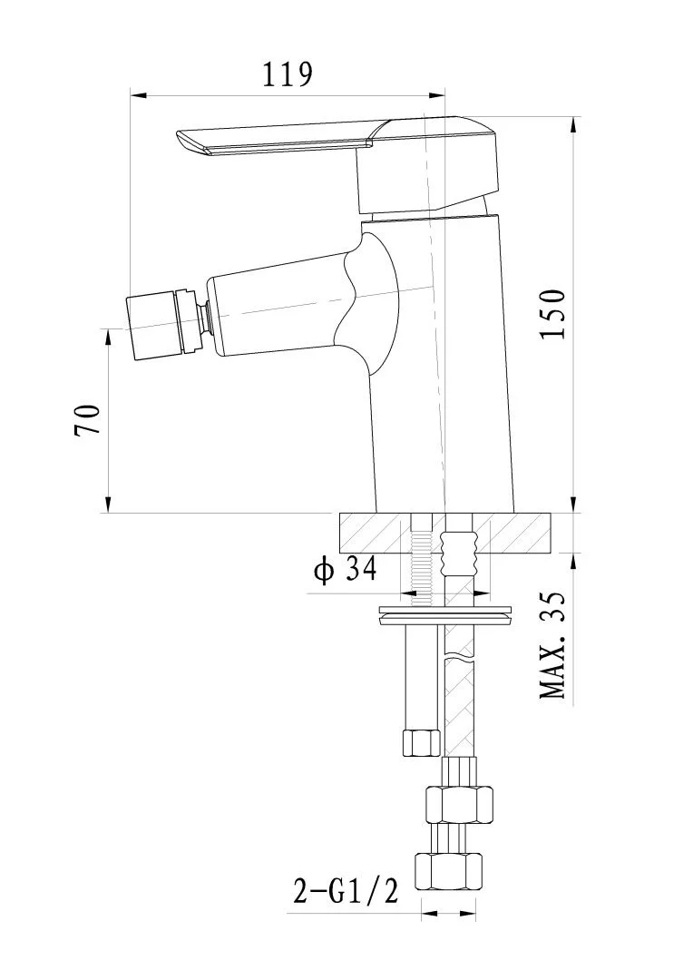 Приобрести смеситель для биде wonzon & woghand baroque, хром (ww-195001-cr)