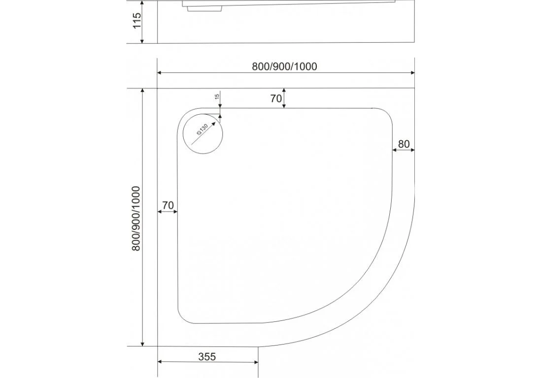 Приобрести поддон акриловый bas пандора r 80 см