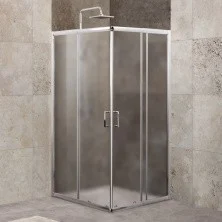 Ограждение душевое BelBagno UNIQUE-A-2 750-900х750-900 хром/рифленое