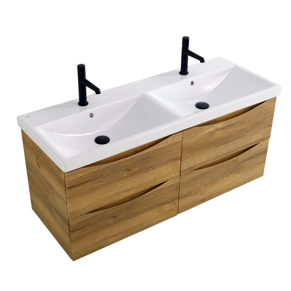Приобрести belbagno тумба с раковиной marino-cer 120 см, подвесная с ящиками rovere rustico, белая раковина
