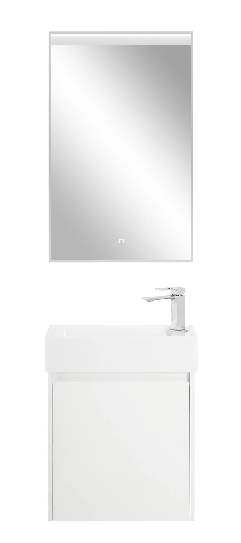 Приобрести belbagno тумба с раковиной kraft mini 50 см, подвесная bianco opaco левосторонняя, белая раковина