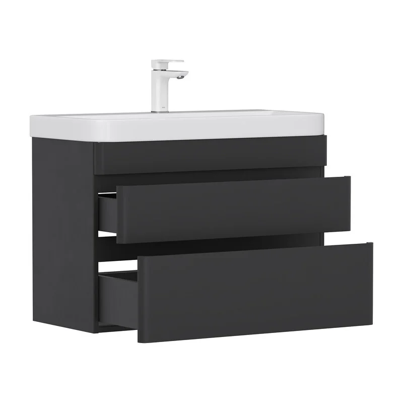 Приобрести equil тумба подвесная с раковиной eltoro 80 см, черная tpeltr80.2y-03