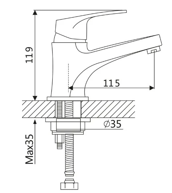 Приобрести cмеситель для раковины vieir venik 119 мм, хром v093511