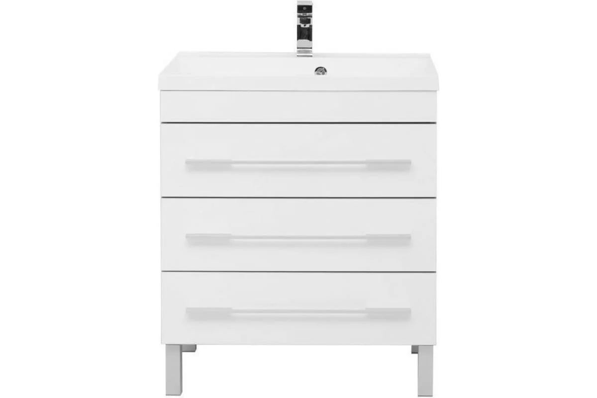 Приобрести aquanet тумба с раковиной верона 75 см, белая (напольная 3 ящика)