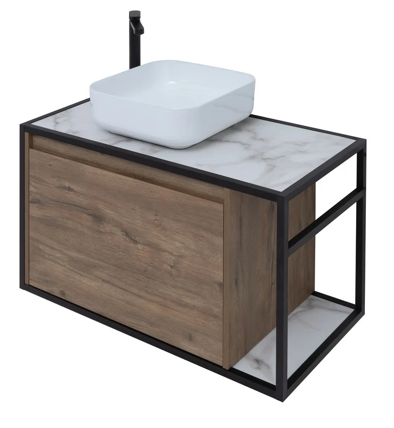 Приобрести aquanet тумба со столешницей nova lite loft 90 см, l дуб рустикальный