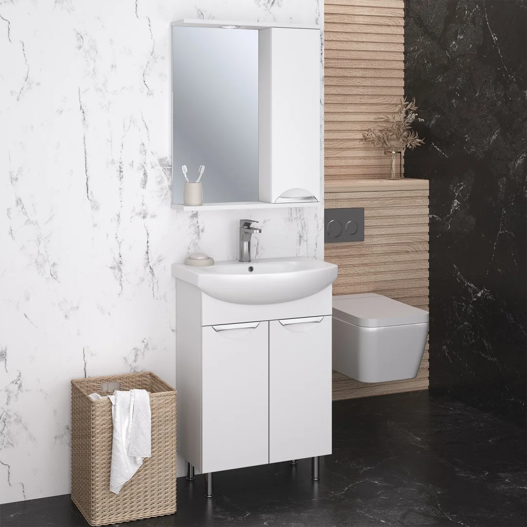 Приобрести aqua de marco зеркало-шкаф eleganse 60 см, правое, белый\хром 1060cele/r