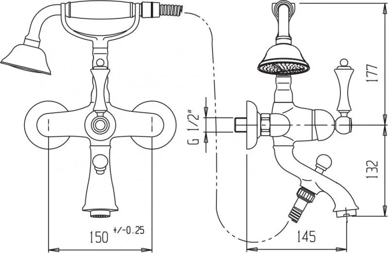 Приобрести cezares смеситель для ванны и душа margot, золото margot-vdm-03/24-m