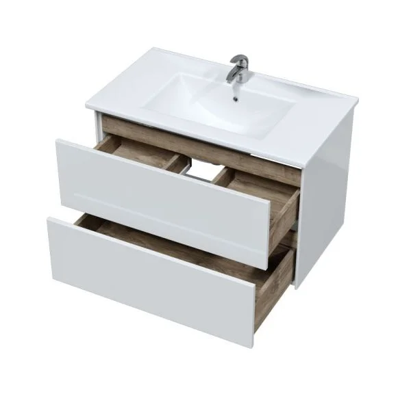 Приобрести sole тумба подвесная ultra 80 см с раковиной next 80, белый глянец ут000068454