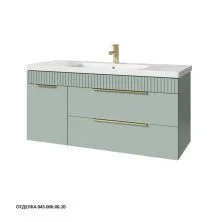 Caprigo Тумба с раковиной MONBAR-Smalty 120 см,левая, бирюзовая, эмаль